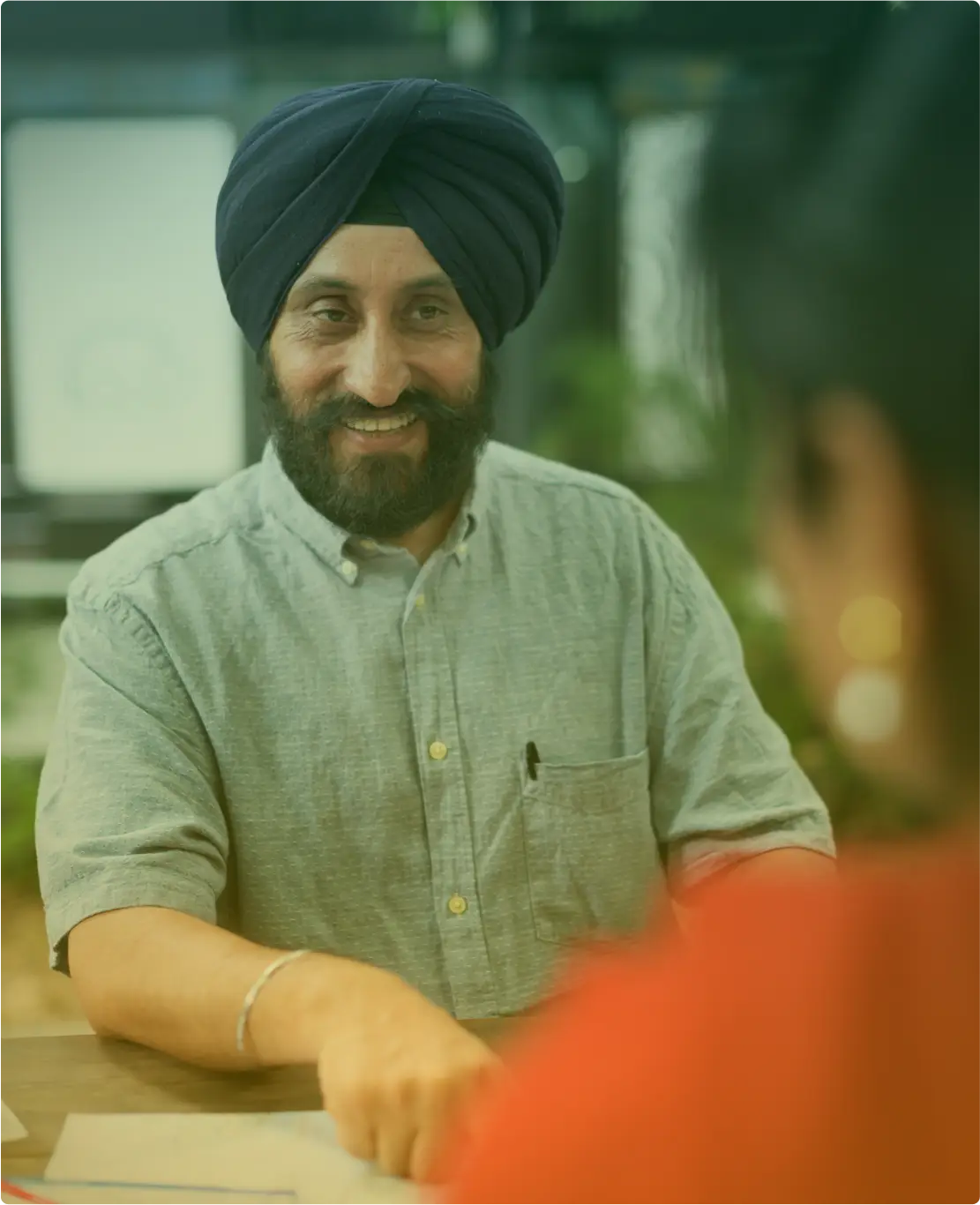 Smiling man feeling confident and happy.